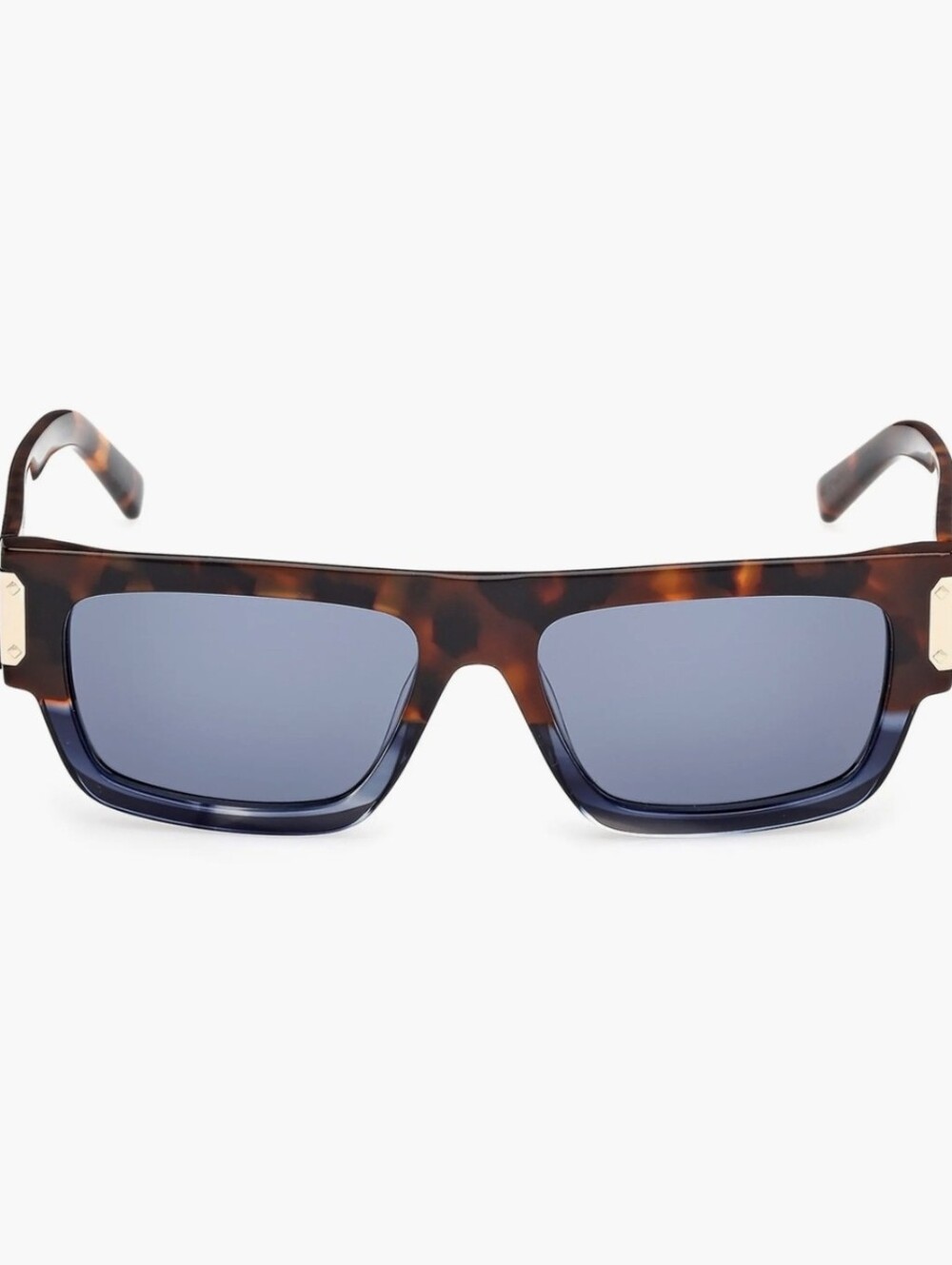 the MCM Worldwide MW0015 Unisex Rectangular Sunglasses in the Blue/Havana color
